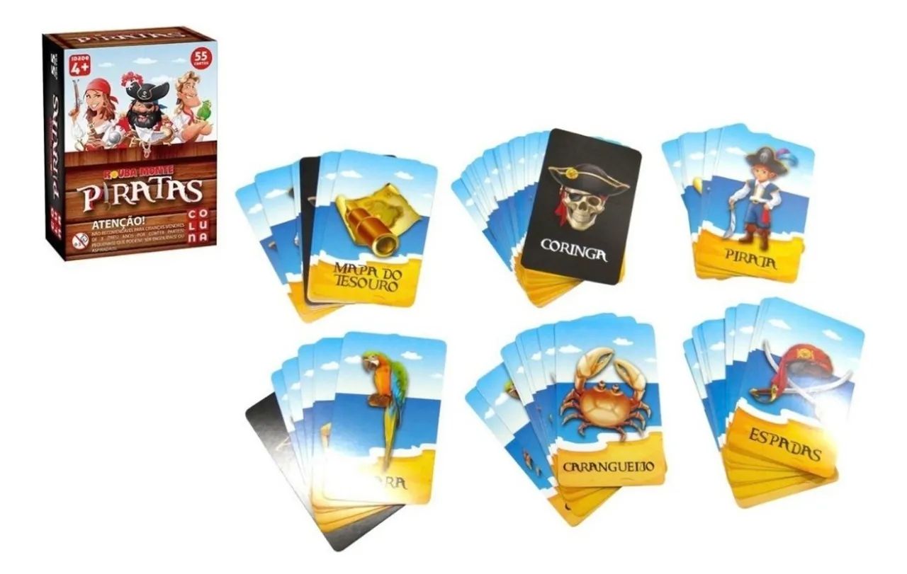 Jogo Diverso Rouba Montes Piratas 55 Cartas - Coluna - Foto 4