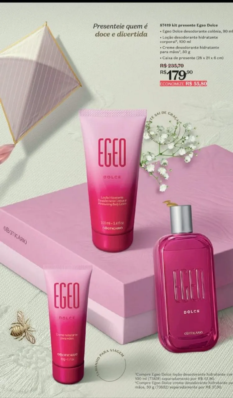 Kit Egeo Dolce O Boticário