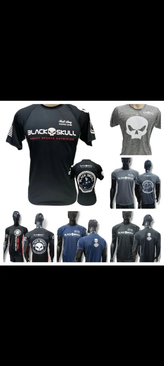 3 Camisetas Black Skull dry fit 