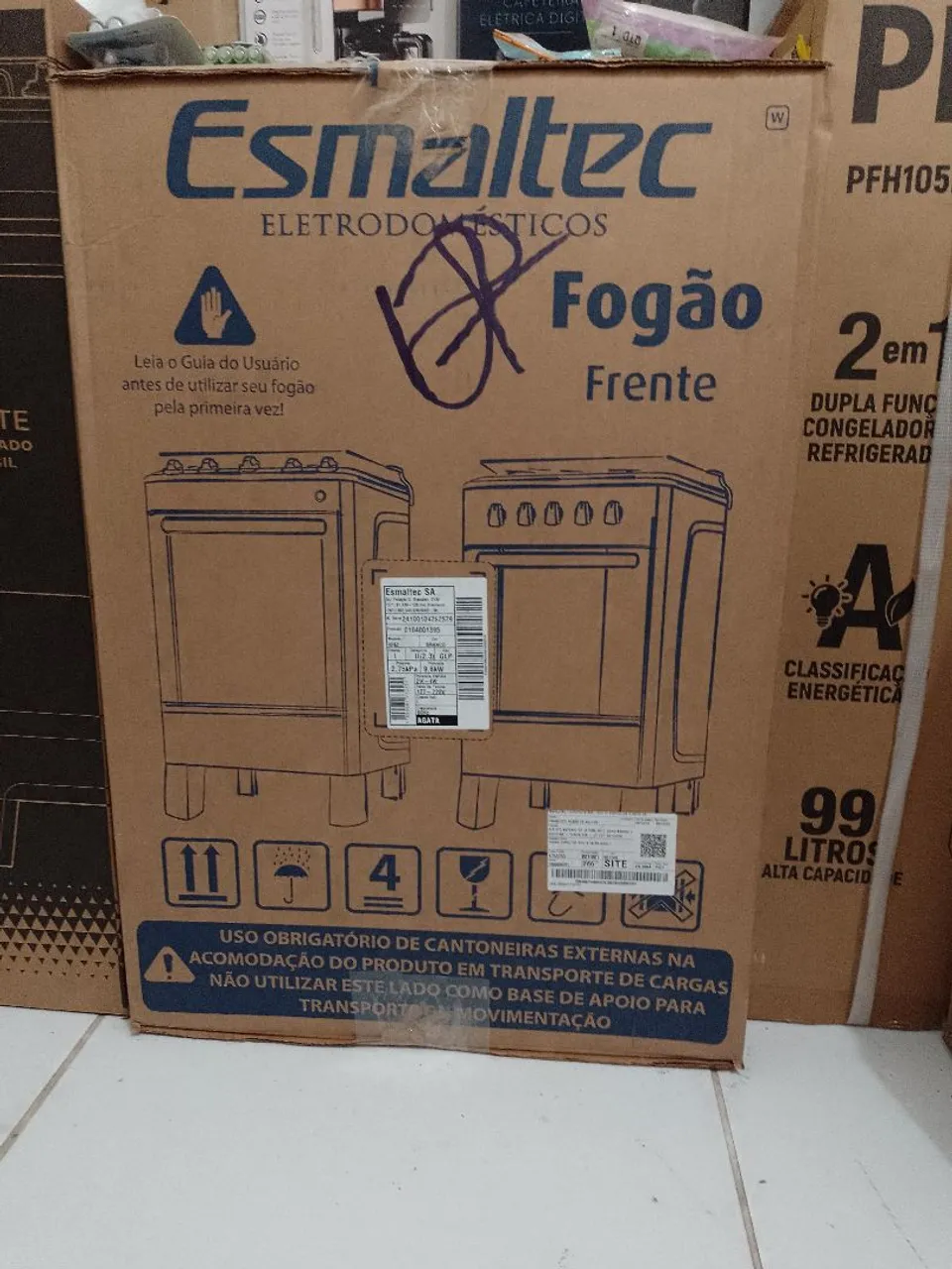 Fogão Esmaltec ágata automático mesa inox branca novo na caixa