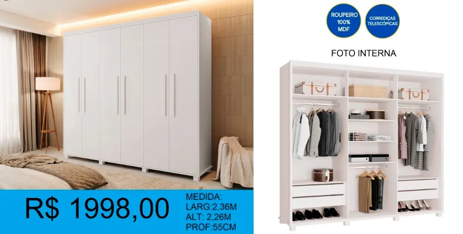 Guarda roupa para casal a pronta entrega