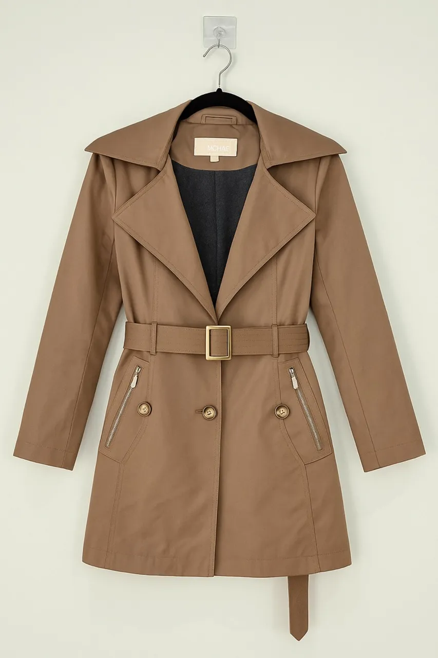 Sobretudo Casaco trench coat marrom feminino michael kors | forrado e impecavel!