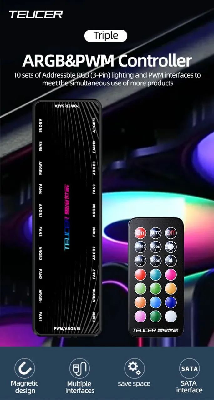 Controladora ARGB para 10 fans Teucer - Foto 4