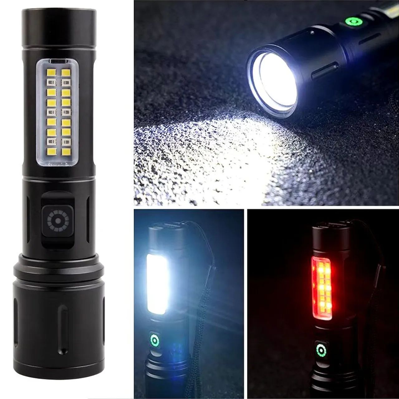 Lanterna Recarregável Usb Led com zoom - Foto 2