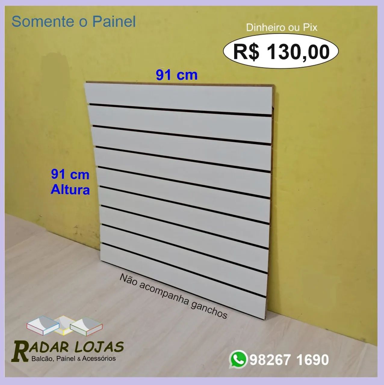 Painel 90 x 90 canaletado novo