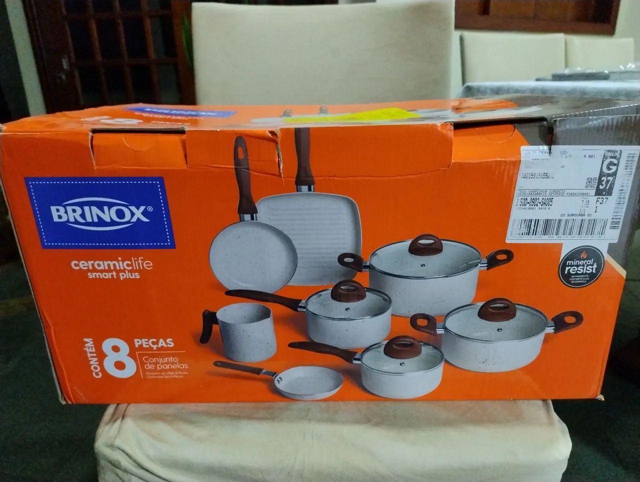 Jogo de Panelas Brinox Antiaderente Ceramic Life 8 Peças Smart Plus Vanilla - Foto 5