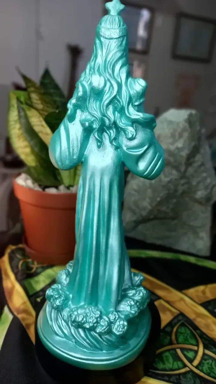 Imagem de Yemanja em gesso e pintada à mão - Foto 5