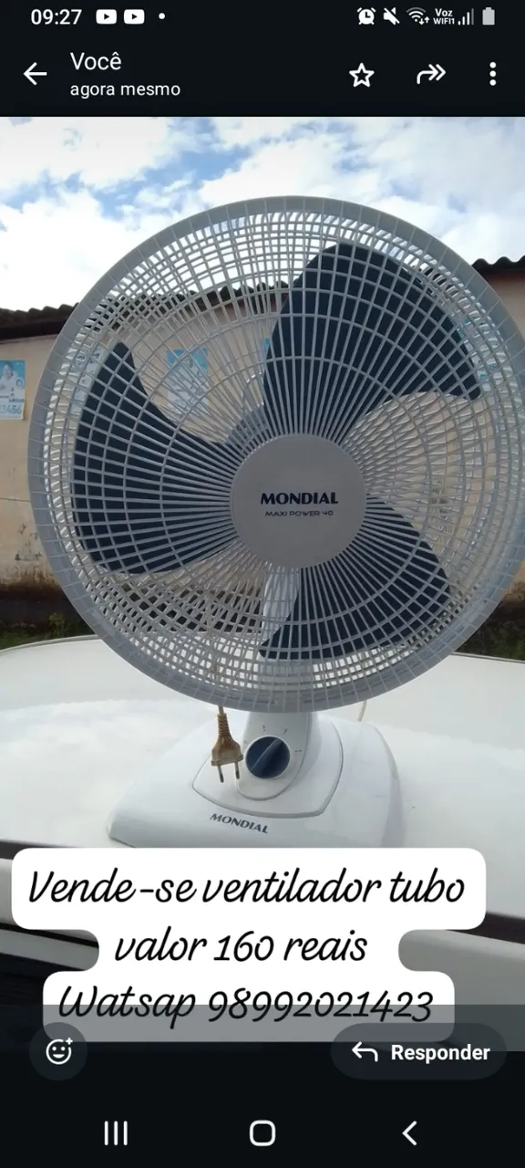 Vende-se ventilador tubo valor: 160 reais watsap *23