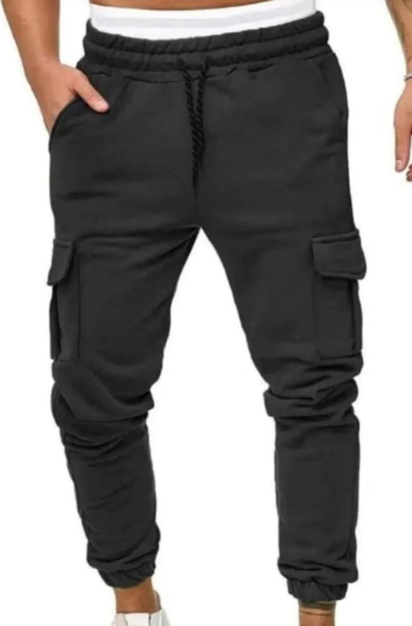 Calça Cargo Jogger Masculina Preta, Cinza e Chumbo 