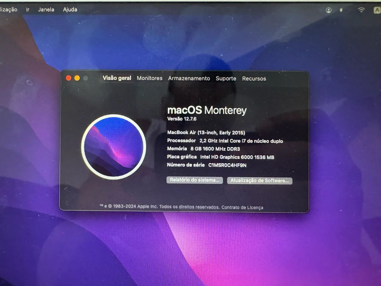 MacBook Air 13 polegadas Core i7 8G Memória  - Foto 4