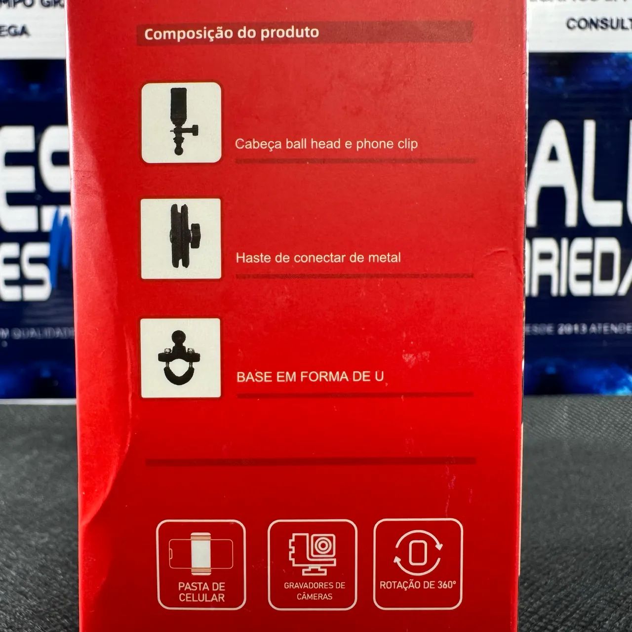 Suporte de Câmera e Celular para Moto e Bicicleta com Rotação 360º - Modelo MTG-057 - Foto 3