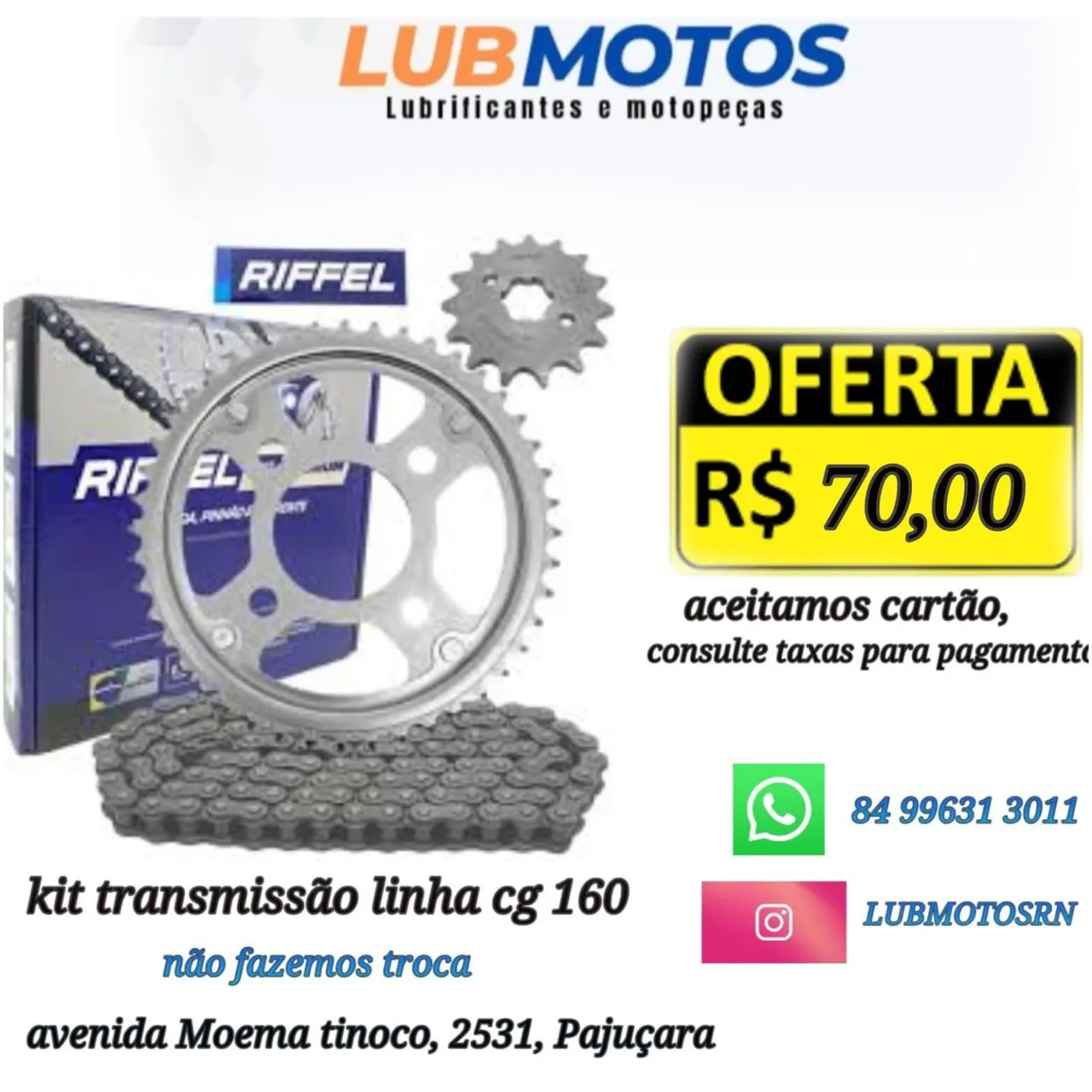 Kit Transmissão CG 160 - Oferta R$70,00