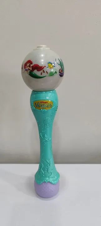 Varinha Princesa  Ariel Pequena Sereia Disney 1988 Funcionando  (Bolinha de sabão)