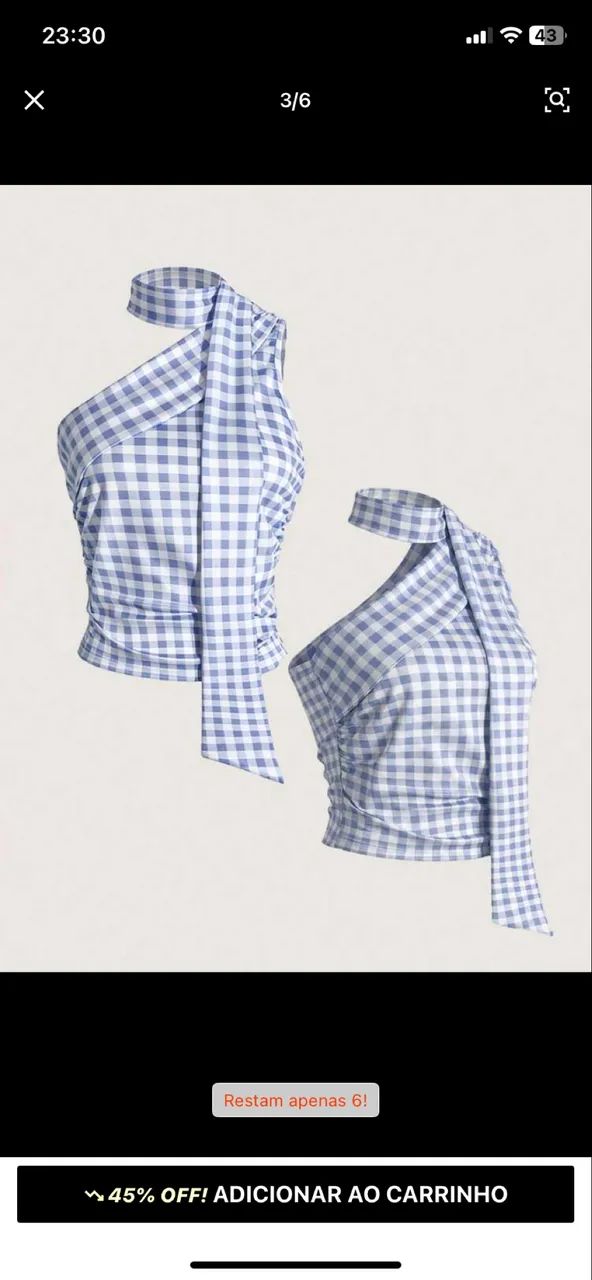 Blusa xadrez Azul