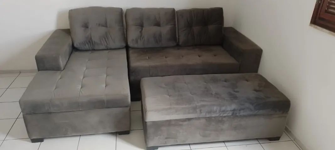 Sofá 3 módulos (brinde 1 torradeira nova). - Foto 2