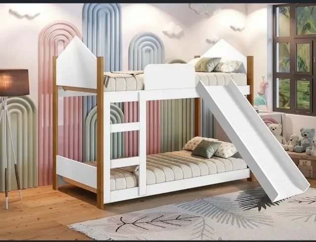 CAMA BELICHE INFANTIL COM ESCORREGADOR E COLCHÕES  - Foto 2