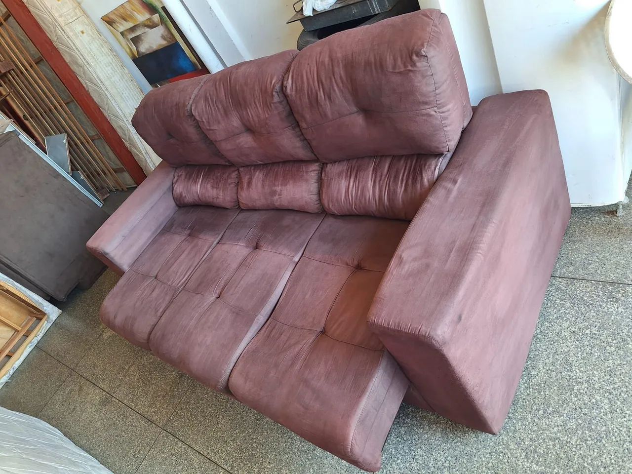 Sofá de 3 lugares retrátil e reclinável higienizado  - Foto 3