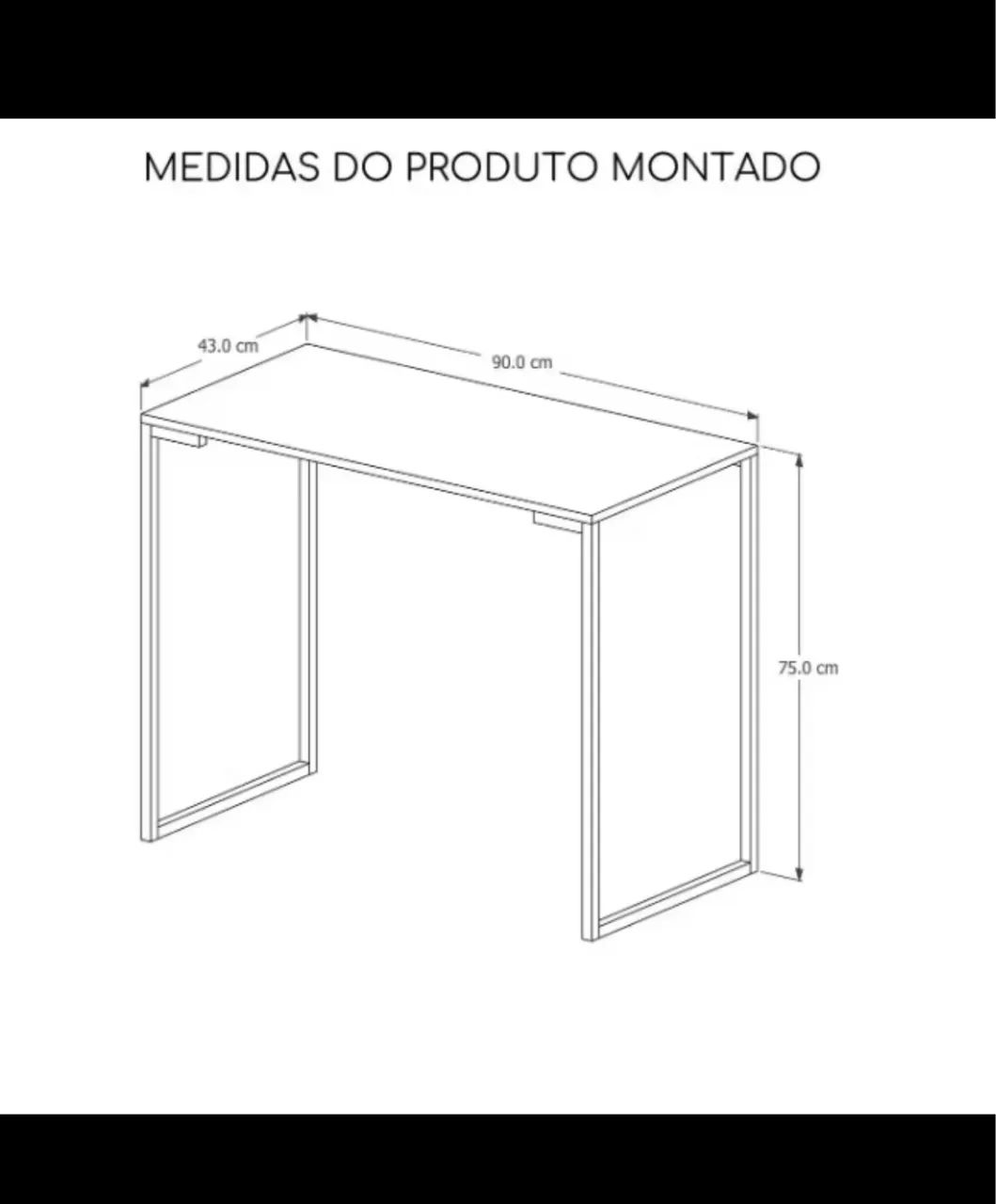 Escrivaninha Mesa de Computador Industrial Para Quarto Home Office 90cm Pes Metal Dourado - Foto 2