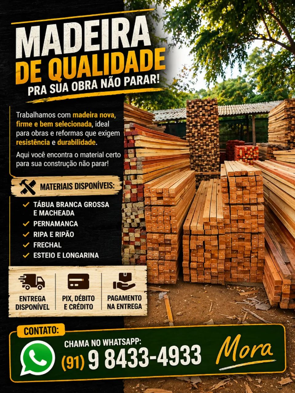 Madeira para sua obra