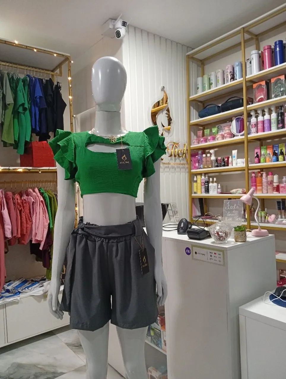 Top Cropped Feminino Alfaiataria Premium Verde Bandeira 
