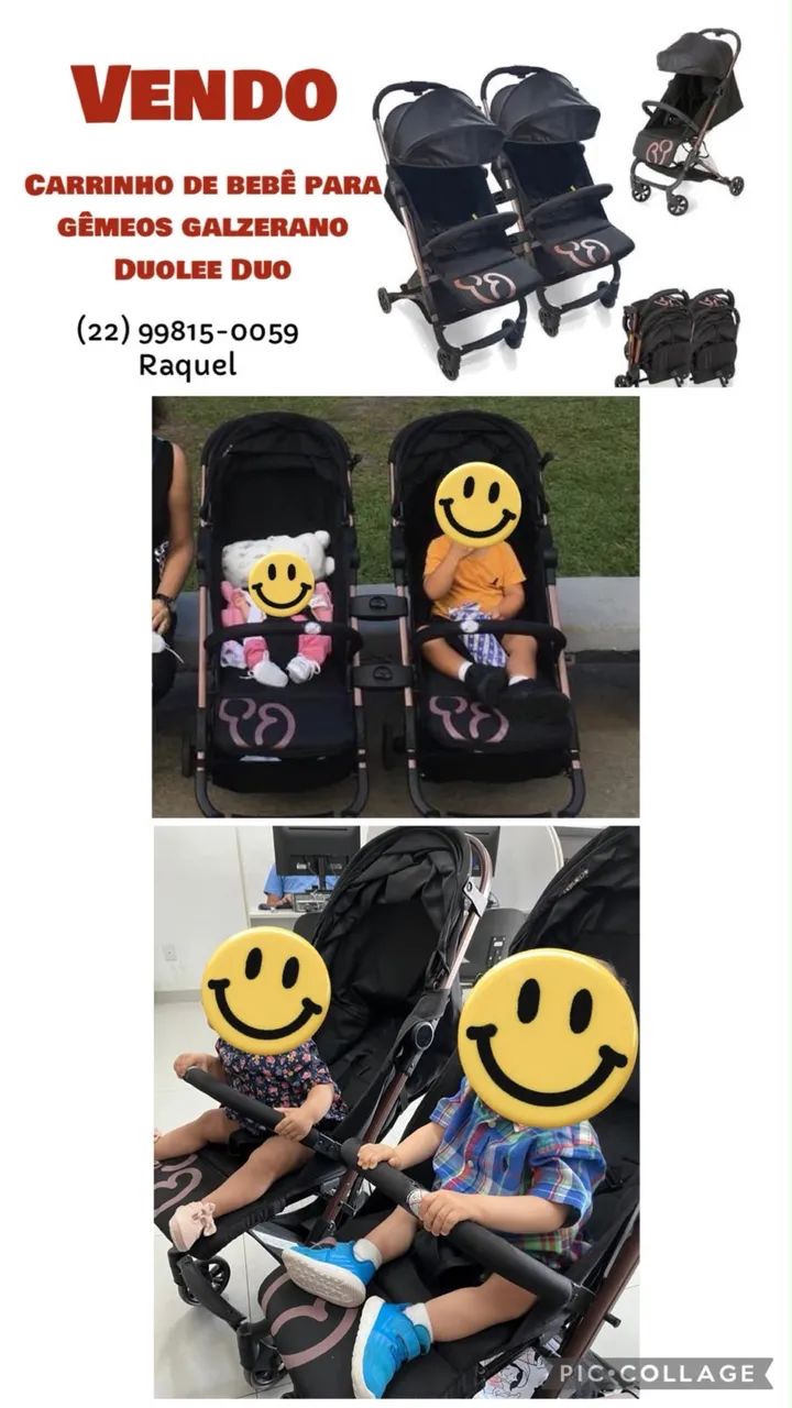 Carrinho de bebê para gêmeos galzerano Duolee Duo