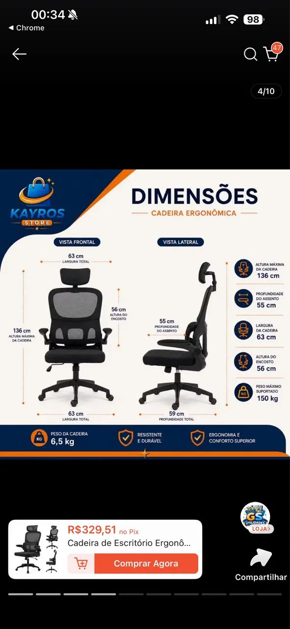 Cadeira ergonômica 