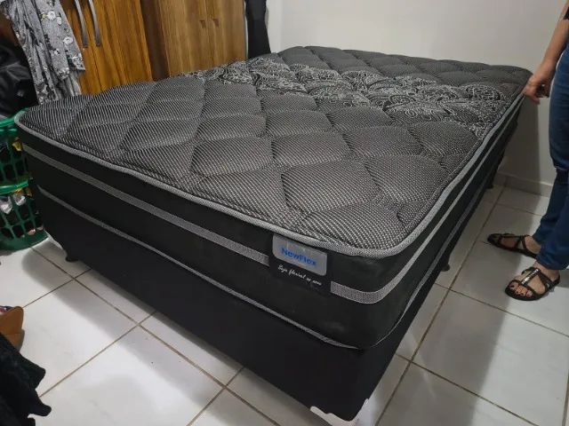 Cama Box Casal Colchão Molas Ensacadas Nova - Entrega Grátis 