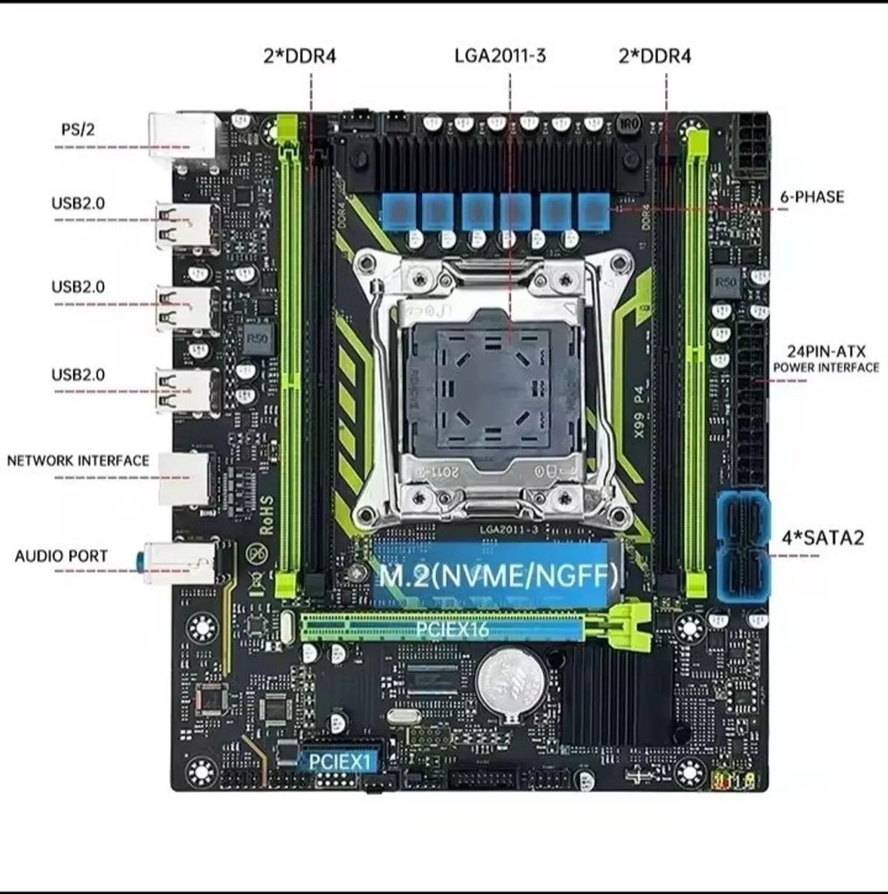 Placa mãe x99 P4+E5 2680 v4+cup cooler  - Foto 2