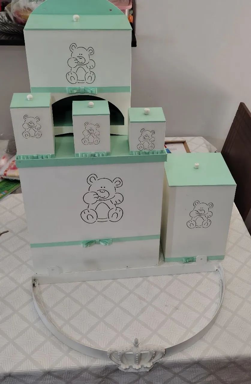 Decoração Quarto de Bebê - Dossel + Mosquiteiro + Kit Higiene - Foto 2