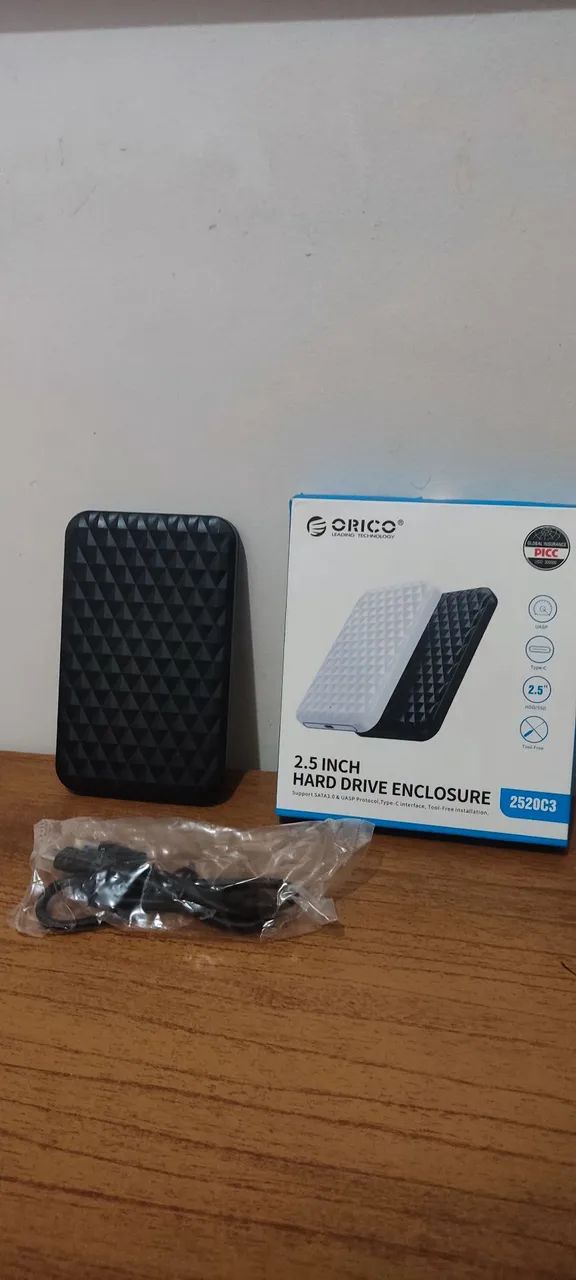 Case externa para disco rígido (HDD) ou SSD de 2,5 polegadas
