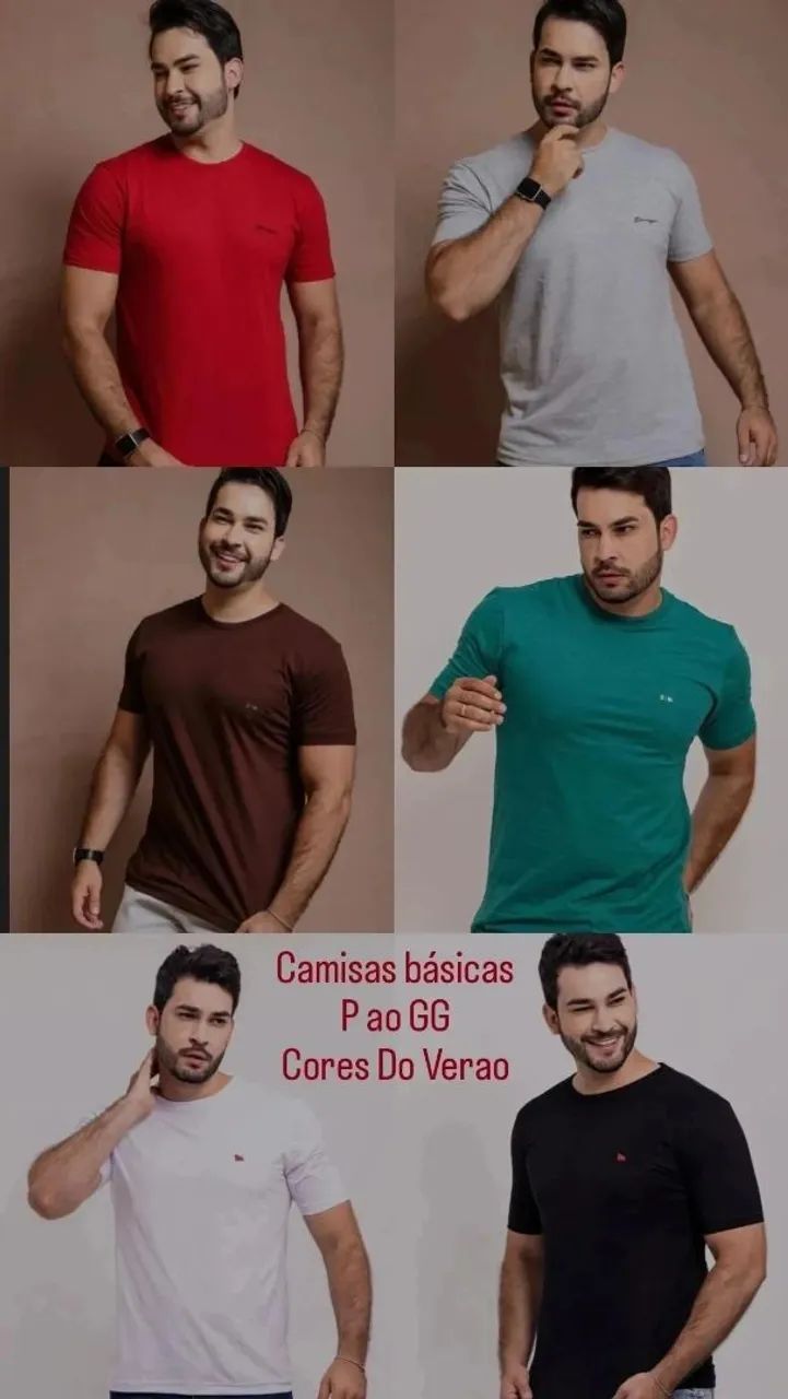 Camisas Basicas Lisas 3 por R$100 pix