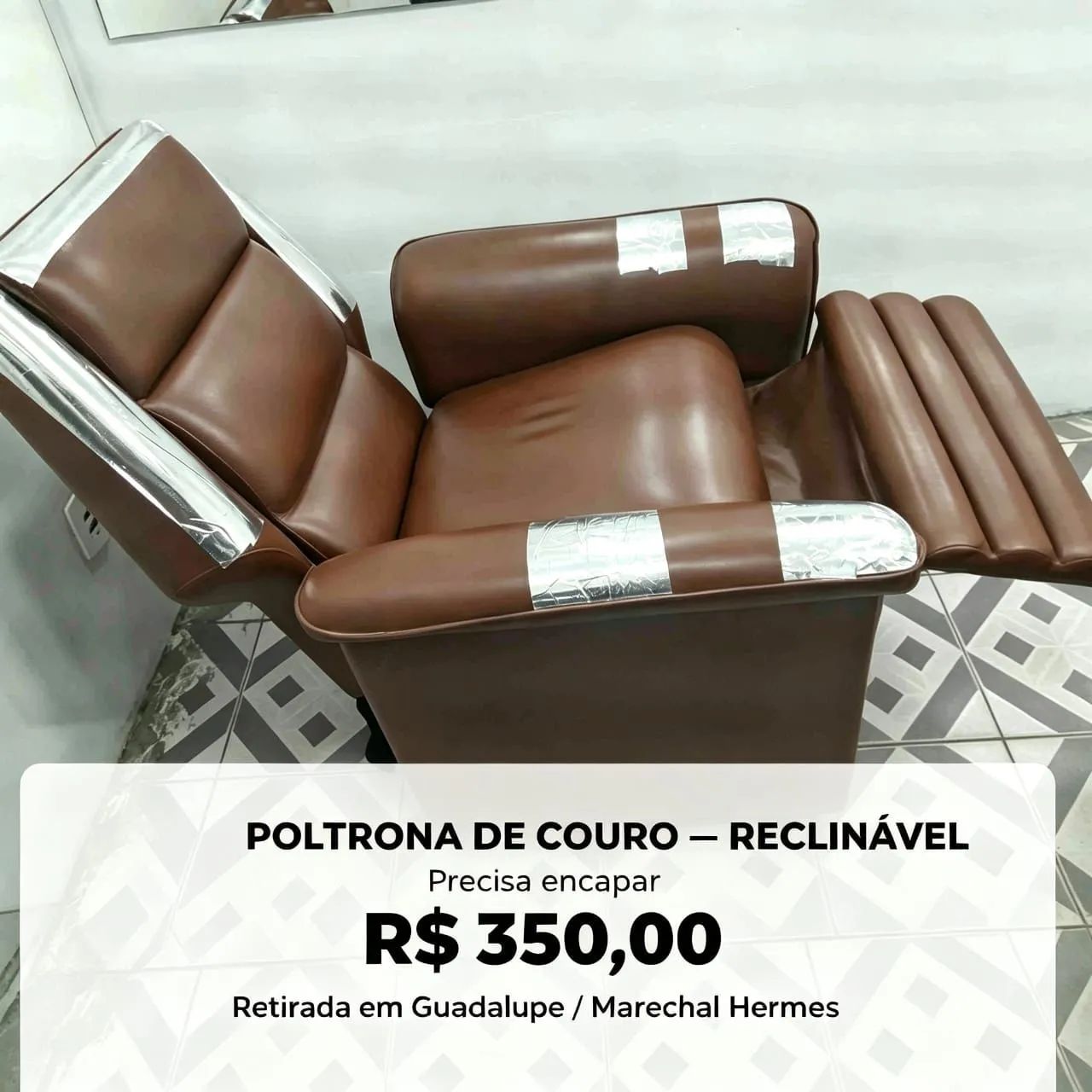 Poltrona do papai de couro 