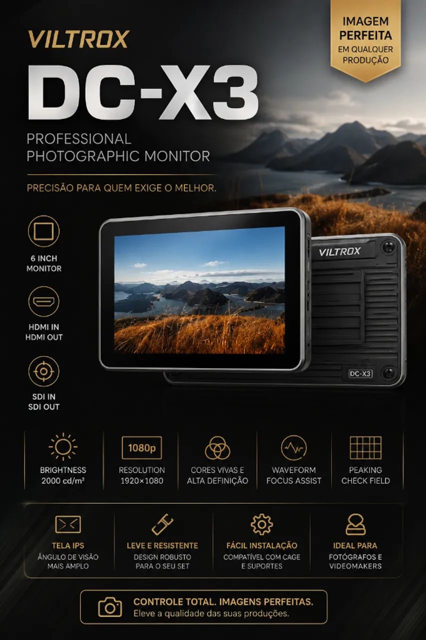 MONITOR 6´´ TOUCHSCREEN DC-X3 VILTROX
