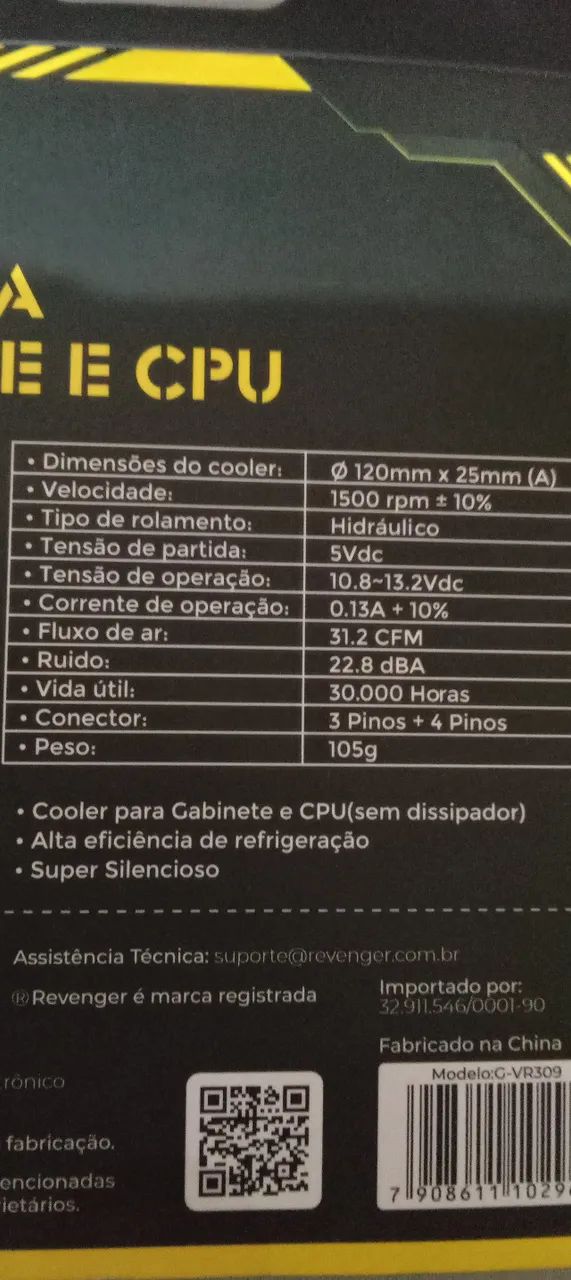 Fan Para Gabinete e CPU 120mm x 25mm - Foto 2