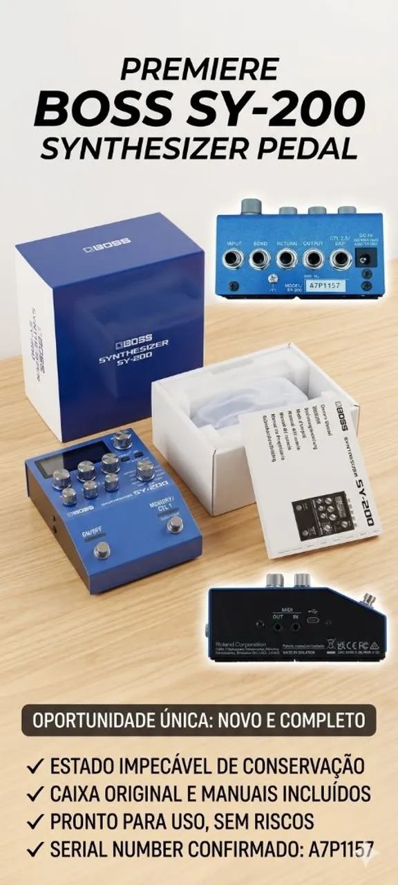 Boss SY-200 Synthesizer - Novo e Completo - Instrumentos musicais