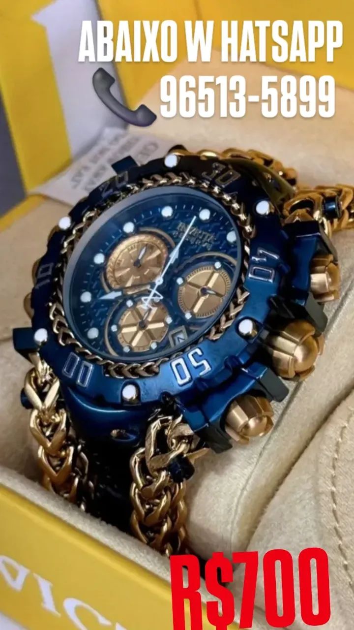 Relógio INVICTA GLADIADOR AZUL COM DOURADO  - ENTREGAMOS  - Foto 2