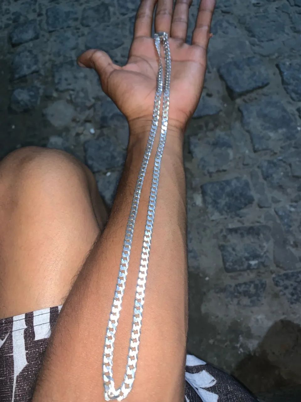 Cordão de prata 6mm 80cm - Foto 2