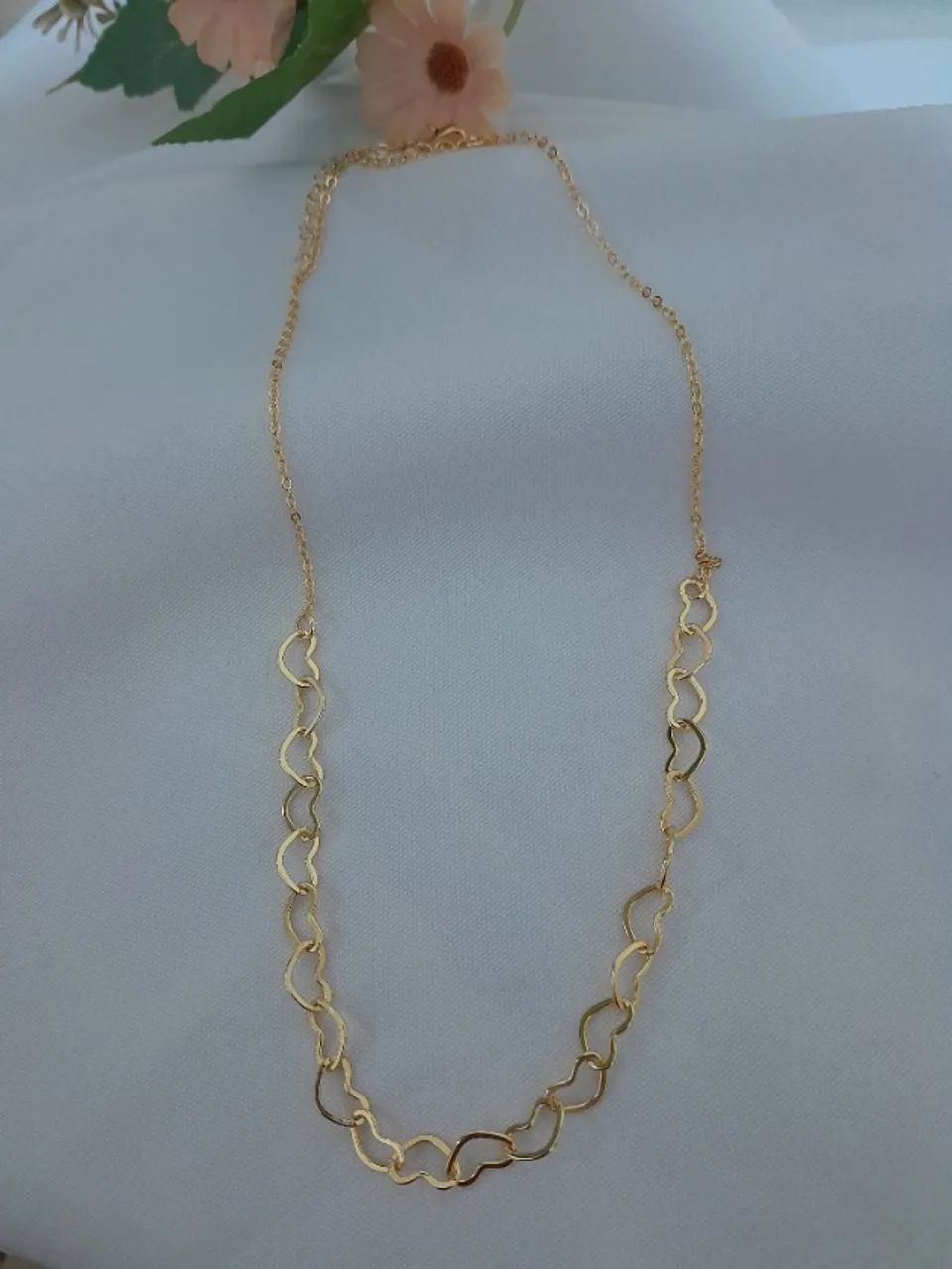 Choker Elos de Coração Folheado a Ouro 18K