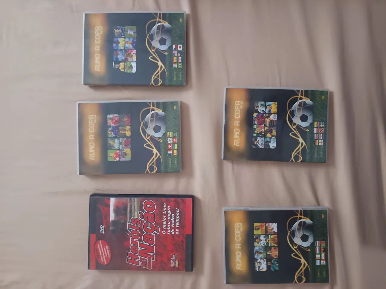 Coleção com 5 dvds futebol 