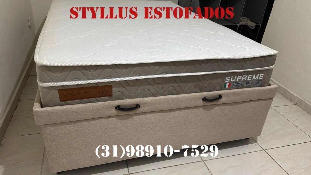 Cama box baú casal com colchão 