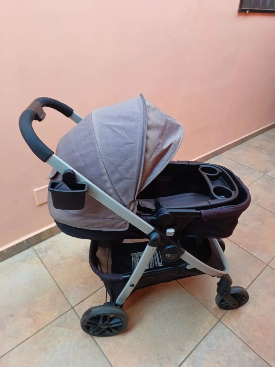 Carrinho De Bebe + Bebe Conforto - Graco - Modelo Modes - Cinza Escuro (Usado) - Foto 4