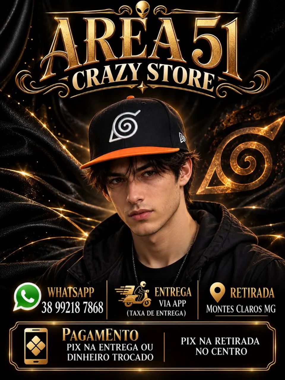 Boné aba reta Naruto (preço unidade) - Foto 3