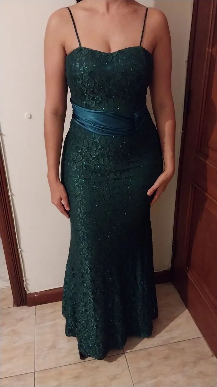 Vestido longo renda 