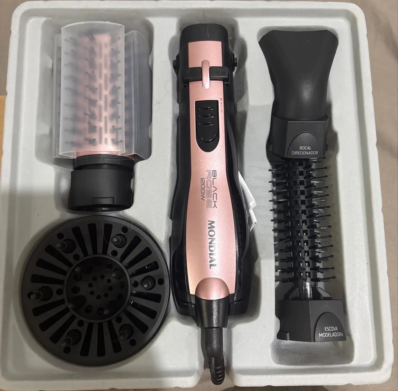 Escova Rotativa Mondial Black Rose 1200W - Usada 1x, Completa  - Foto 2