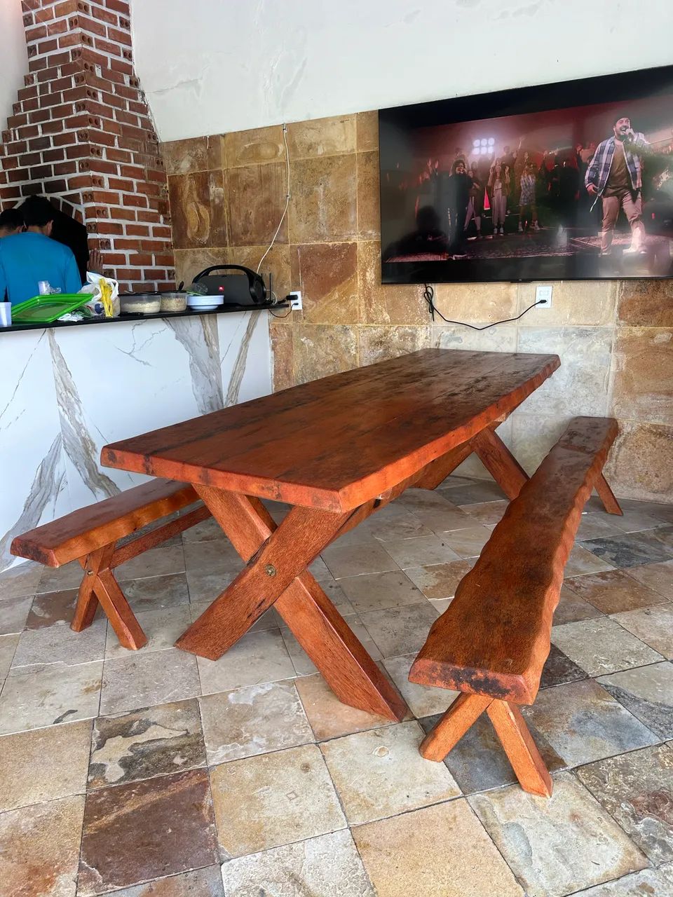 MESA MACIÇA RUSTICA DIREITO DE FÁBRICA 
