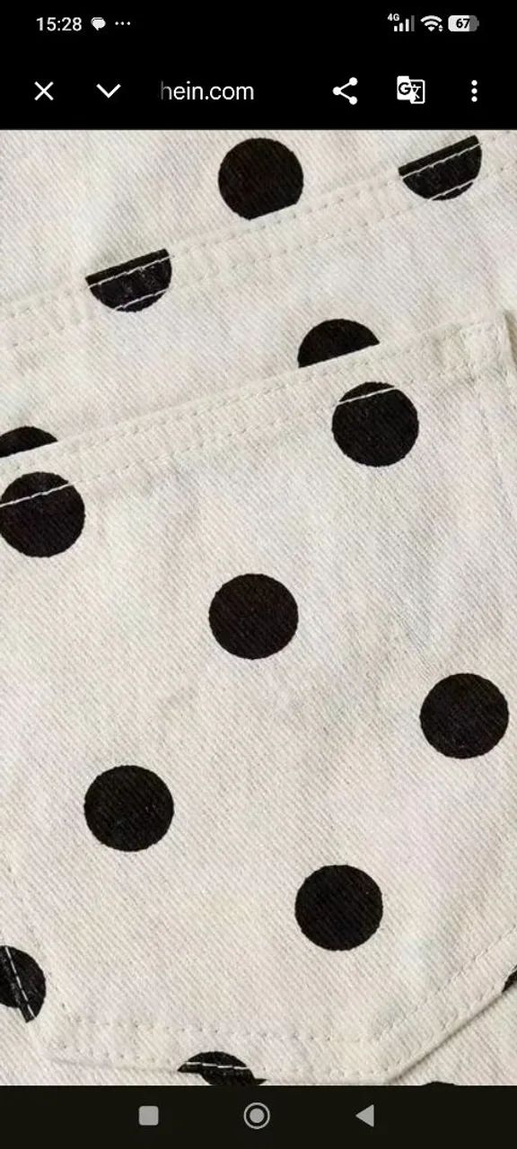 Poá Bolinha Bolso Frontal Casual Outono - Foto 4