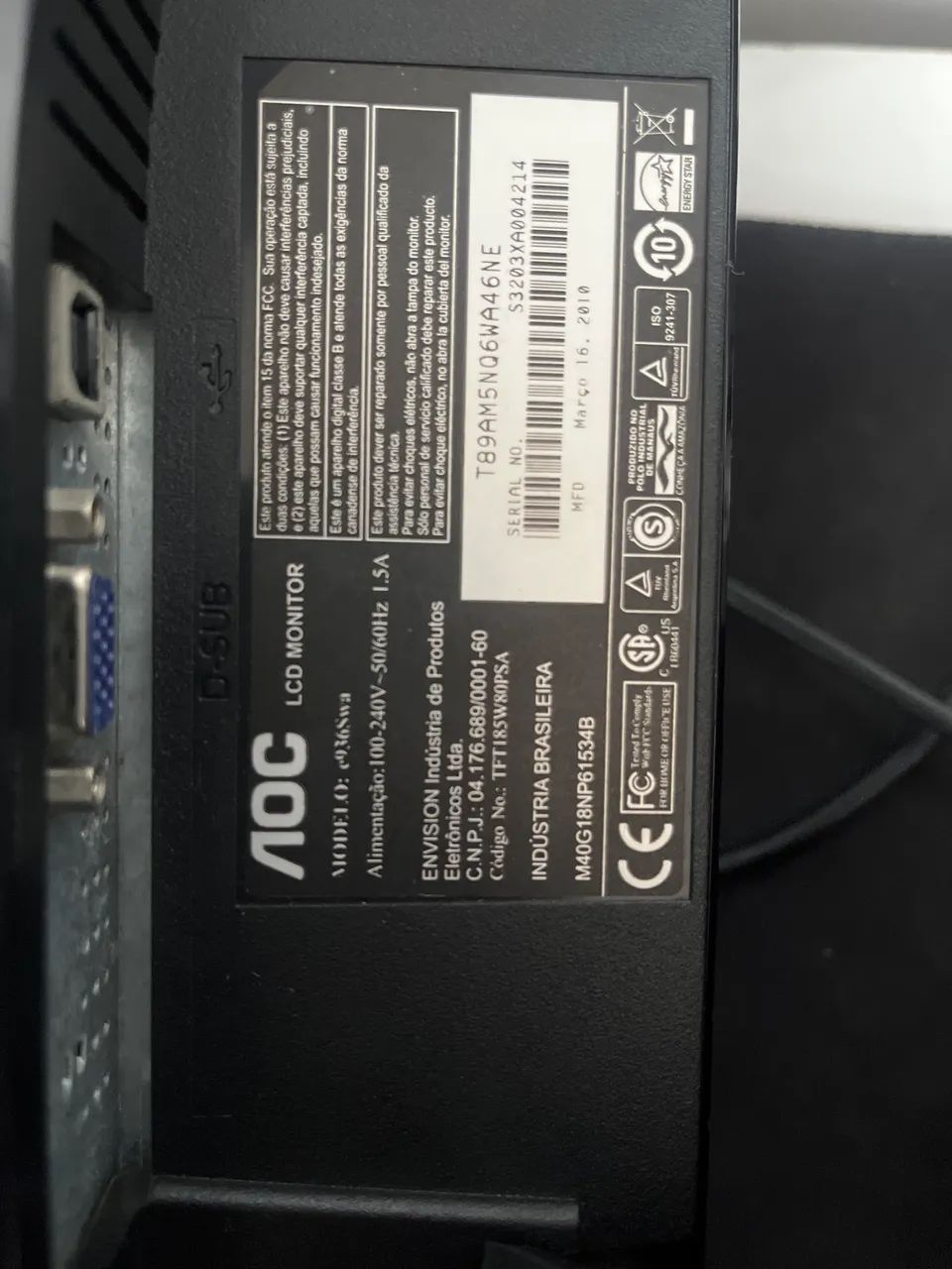 Monitor AOC usado  - Foto 6
