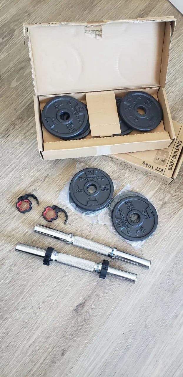 Halteres de Musculação 10kg - Corength Preto (2 conjunto completos)