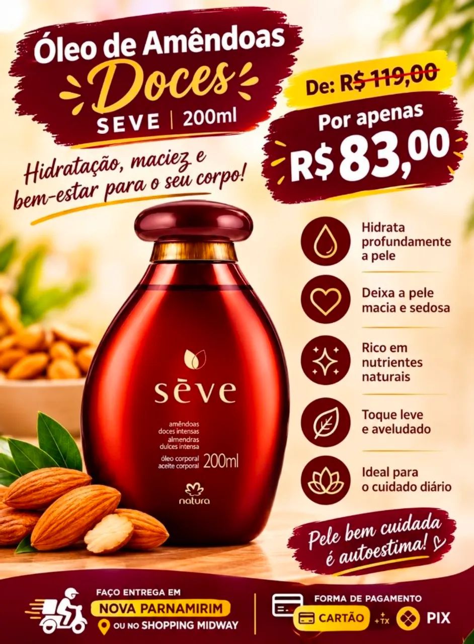 Óleo de Amêndoas doce 200ml da seve