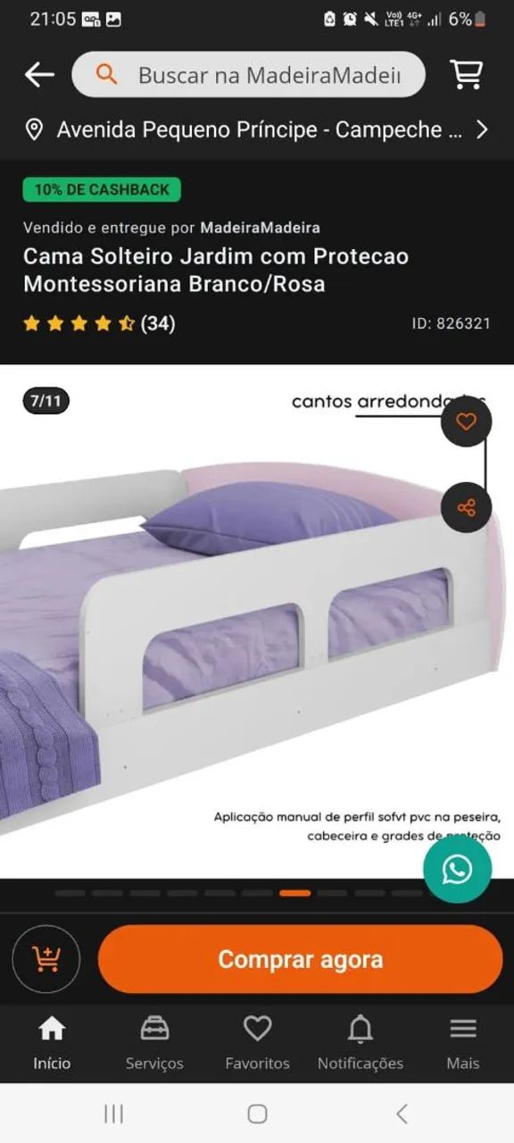 Cama infantil de mdf nova - Foto 3